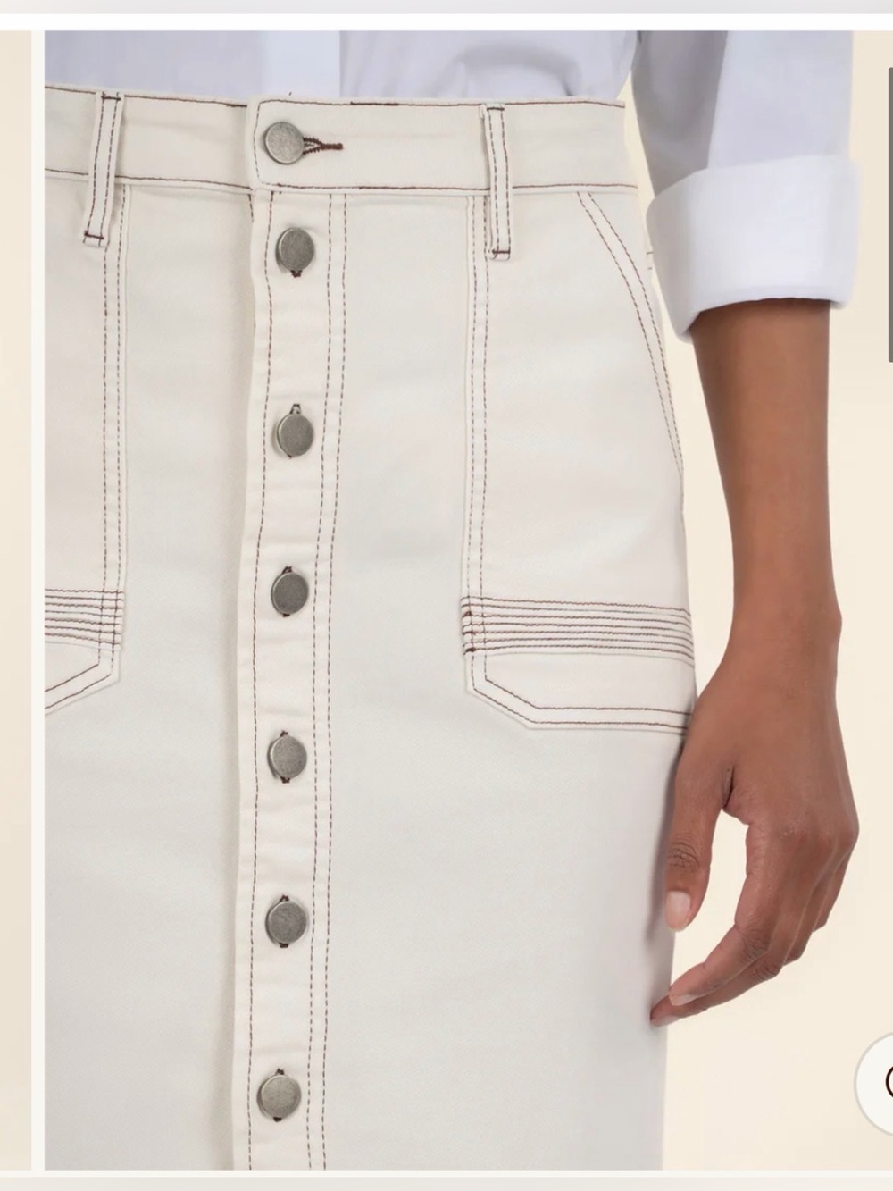 NEW with Tags KUT FROM THE KLOTH isla pencil skirt in ecru cream size 10